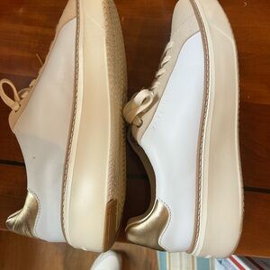 Cole Haan White and Gold Sneakers
